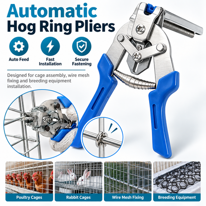 Automatic Hog Ring Pliers, M-Type Hog Rings Gun for Wire Mesh & Animal Cages